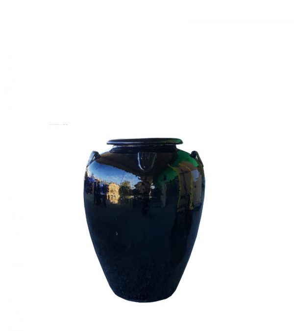 Glazed Blue Temple Jar